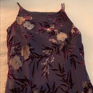 Dark purple with light flowers print dress
